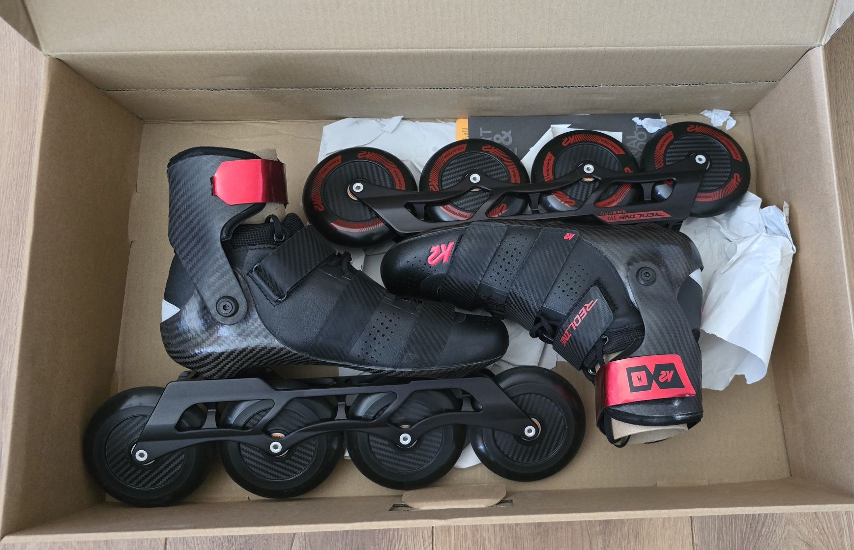 Nowe Łyżwyrolki K2 Redline 110 Czarne Czerwone roz. 45