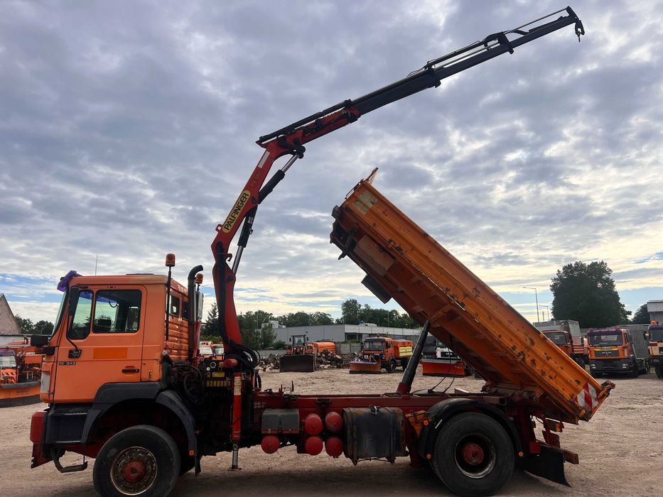 MAN 19.343 4X4 HDS + pilot wywrotka piaskarka 1999 rok specjalny