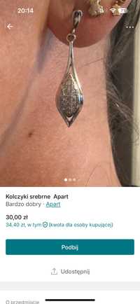 Kolczyki srebrne Apart