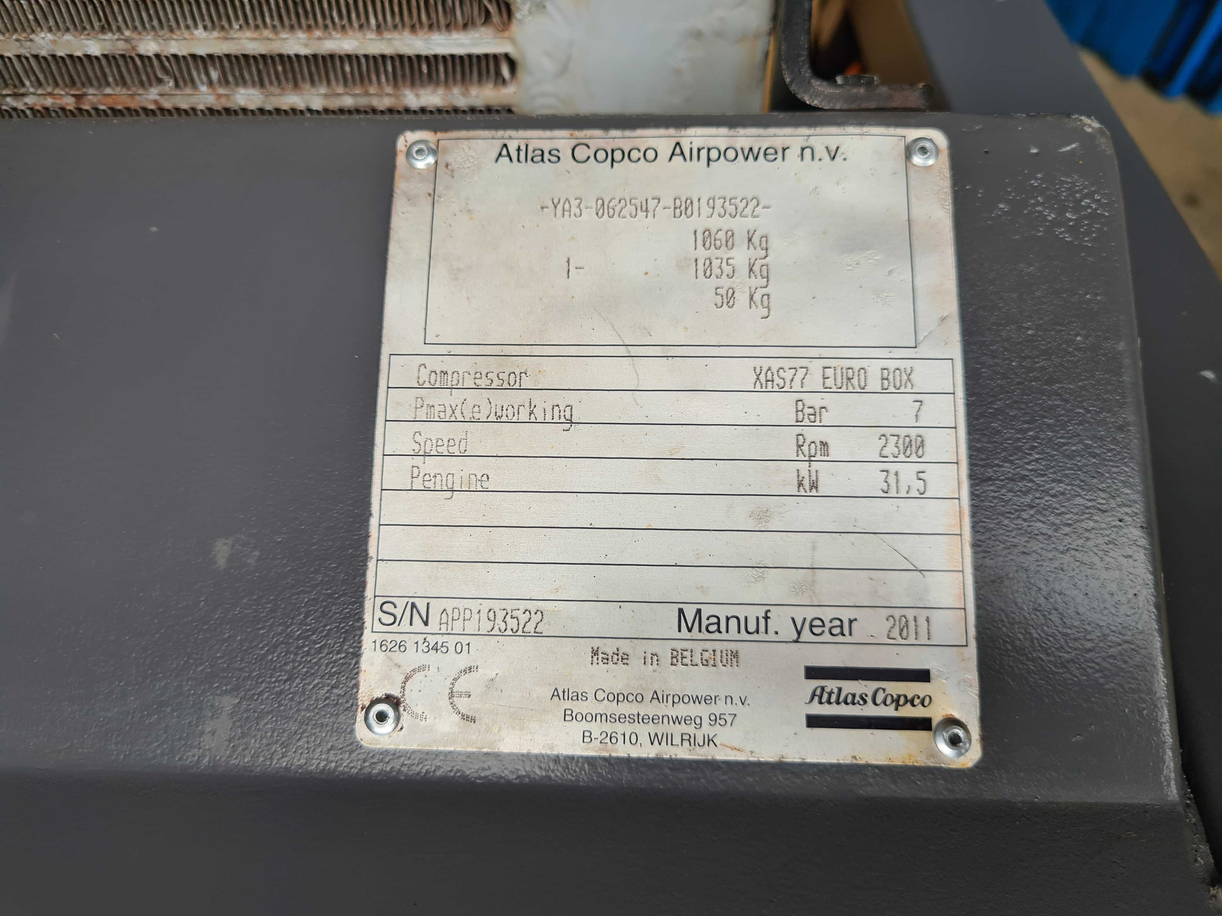 Kompresor ATLAS COPCO XAS 77, 4,30 m3