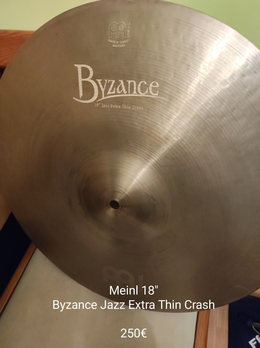 Vendo pratos, Meinl Byzance, Sabian e Paiste