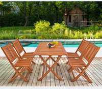 Nowe meble ogrodowe drewniane taras  lite drewno tekowe stół krzesła