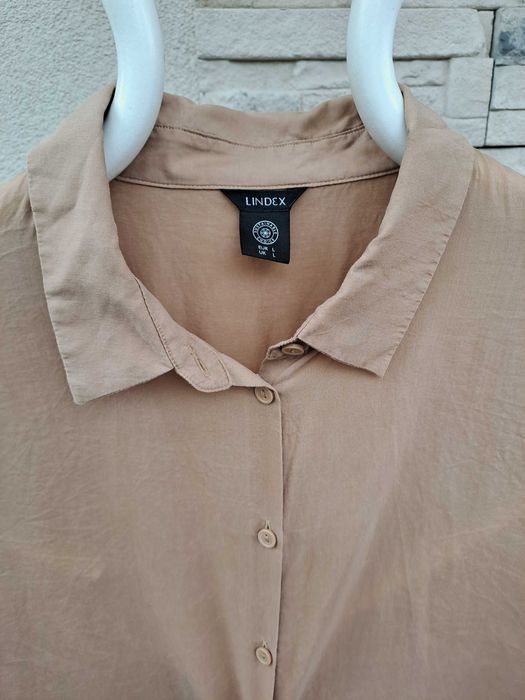 Koszula Lindex oversize kawa z mlekiem lyocell tencel XL XXL 46 48