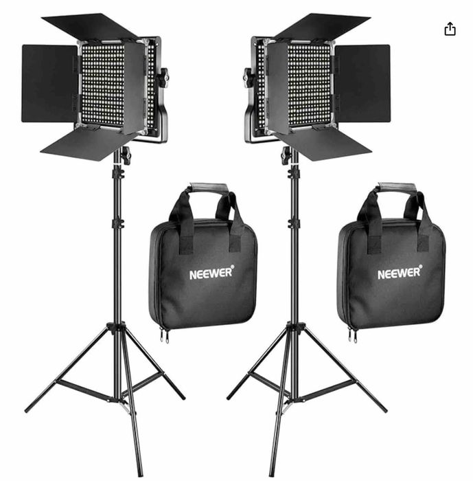 Two NEEWER Bi-Colour 660 LED  Video Lights & Stands