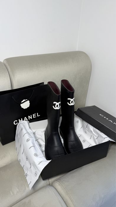 Гумові чоботи шанель rain boots Chanel 39