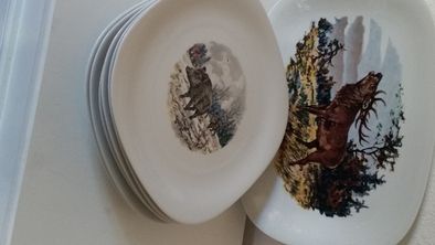 serciço de porcelan lesenthal de servir carnes de caça feito y pintado