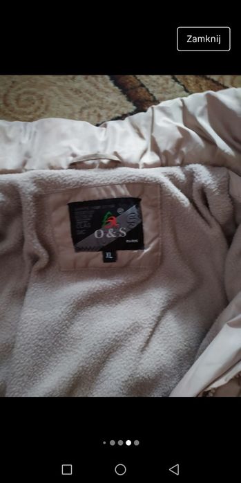 Kurtka damska zimowa marszczona beżowa rozm XL