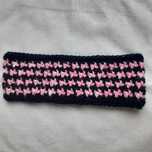 Opaska szydełkowa handmade wełna pepitka