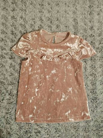 Welurowa różowa bluzeczka Nutmeg rozmiar 104