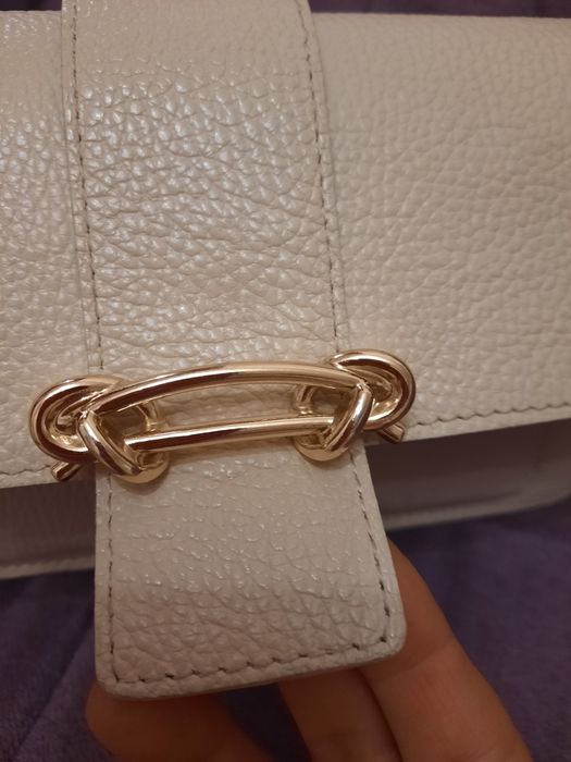 Сумка кросбоди шкіра бежевая