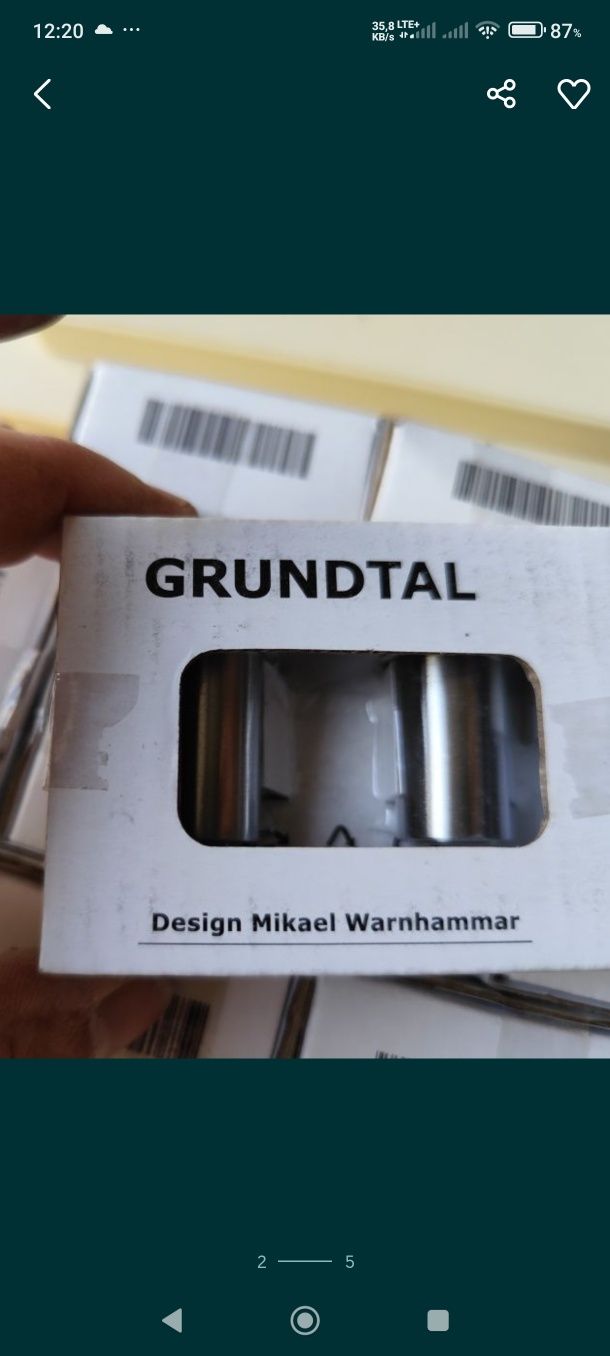 IKEA Grundtal wieszak 6 szt nowy