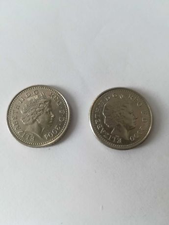 Dwie monety 5 PENCE z 2000 r. i 2004 r.
