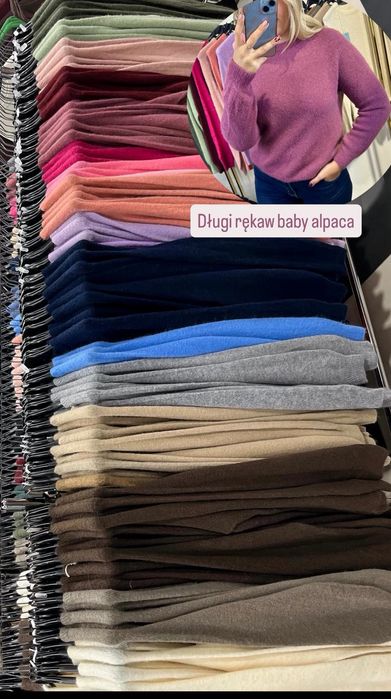 Sweter damski baby alpaka długi rękaw
