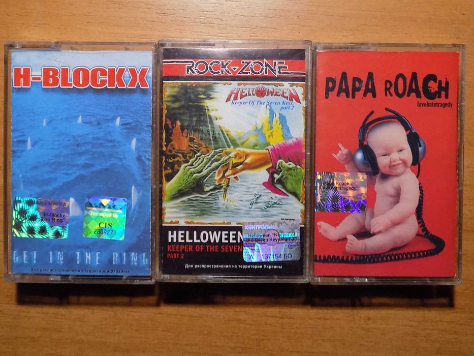 Аудиокассеты Рок лицензия бу цена за 1 шт