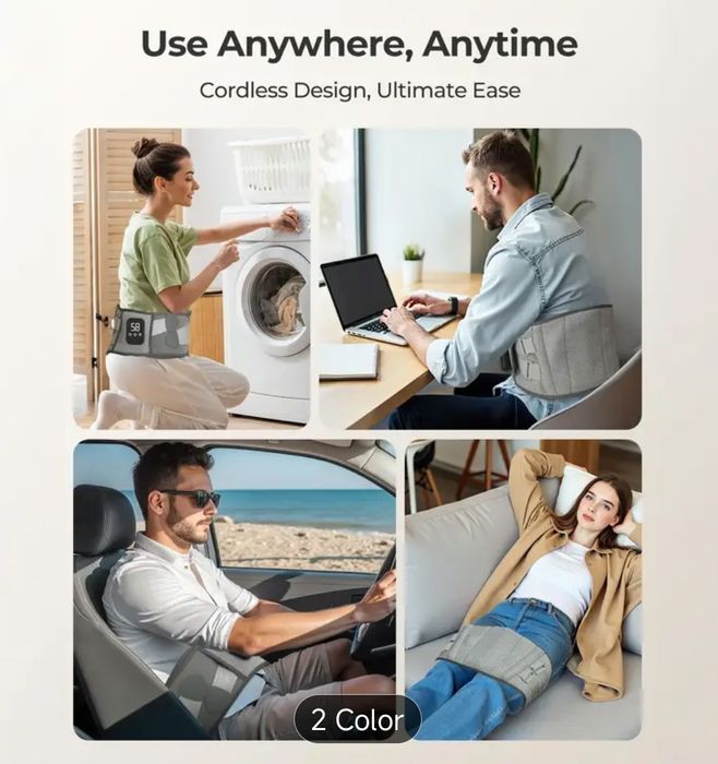 Cinta vibração + aquecimento (a bateria)