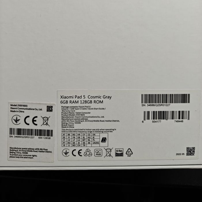 Xiaomi Pad 5 Global 6/128