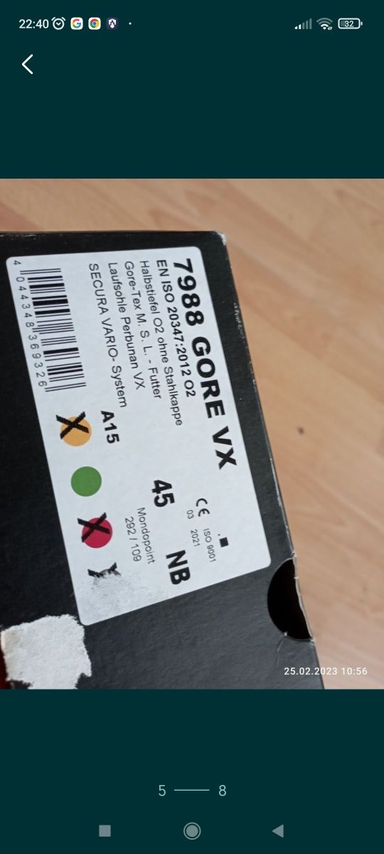 buty steitz secura vx 7988 GTX rozmiar 45 wkladka nowe 30 cm