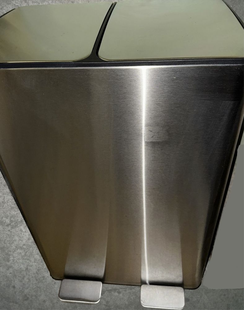 Kosz na śmieci dwie komory 2x 30l ze stali 60l  z pedałem pojemnik duo