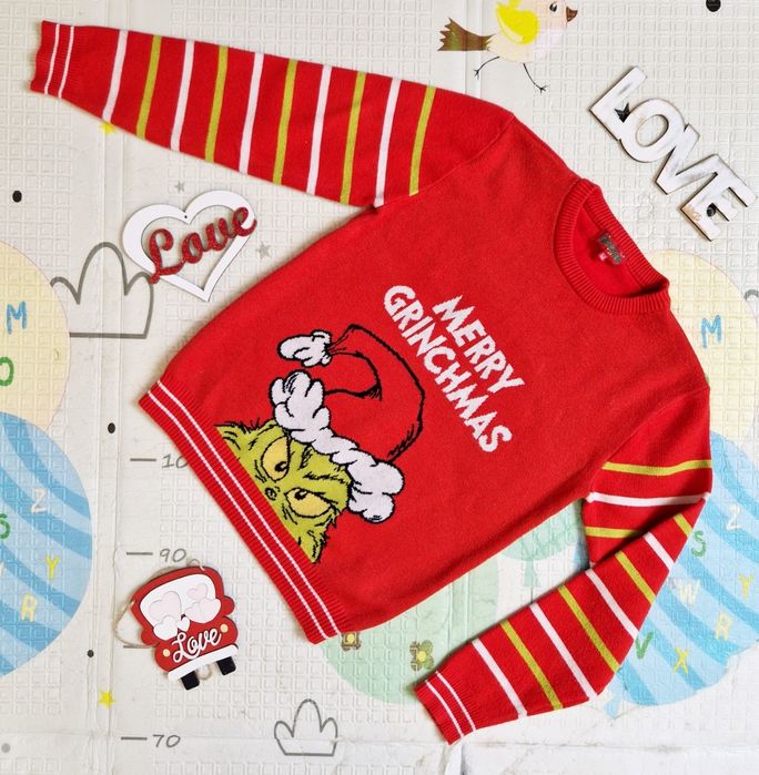 Новорічний Різдвяний светр GRINCHMAS хлопчик 12-13 р світшот батнік