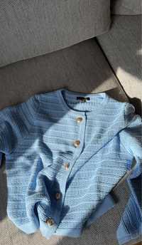 Niebieski kardigan Massimo Dutti sweter
