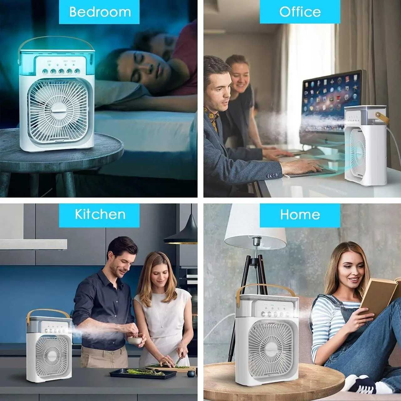 Вентилятор Air Cooler Fan USB с увлажнителем воздуха и подсветкой