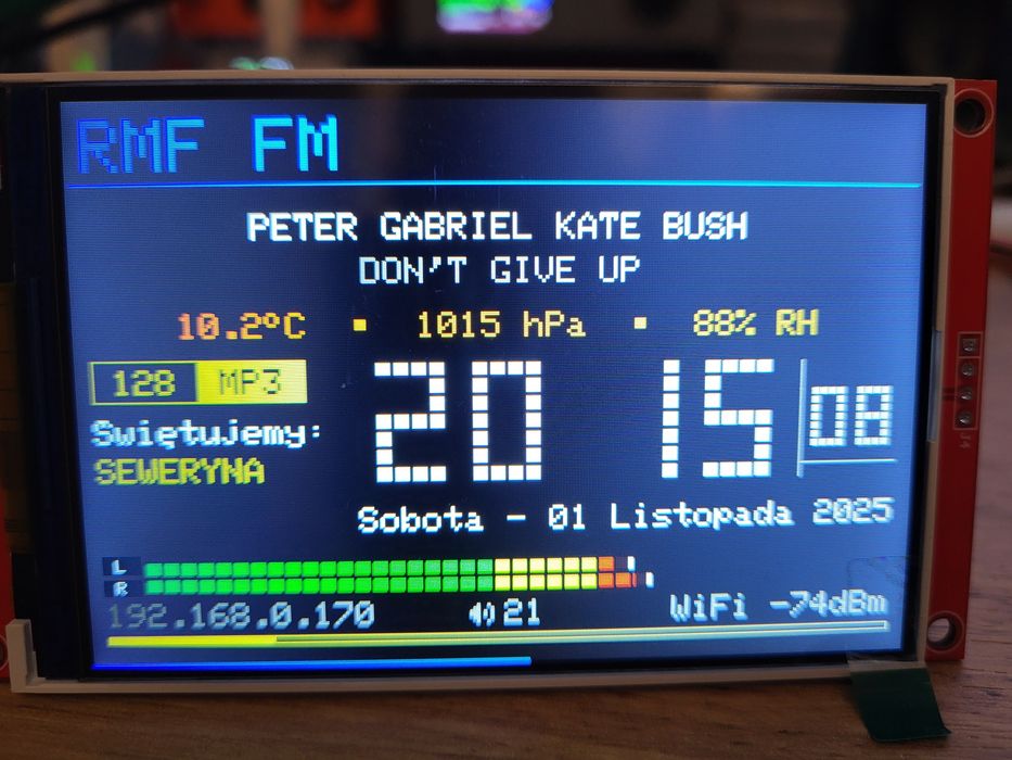 YoRadio , radio internetowe 4 cale