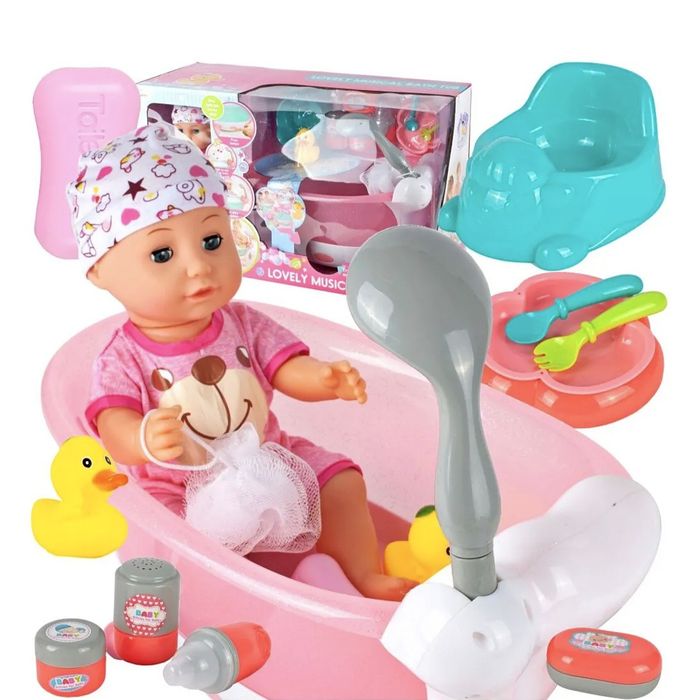 Пупс лялька 8665 п’є з пляшечки, ходить на горщик, ванна, ллється вода