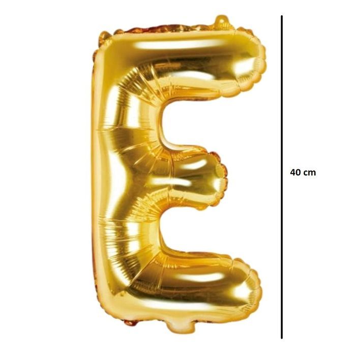 Foliowy Balon Litera E Urodziny Rocznica Złoty 40 cm