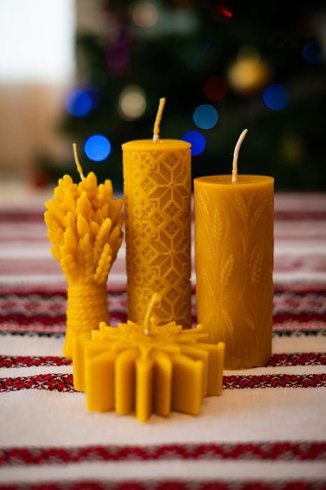 Різдвяні свічки з бджолиного воску