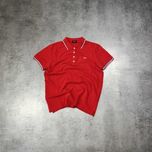MĘSKA Koszulka Elegancka PREMIUM Polo Czerwona Bawełna Diesel Logo D