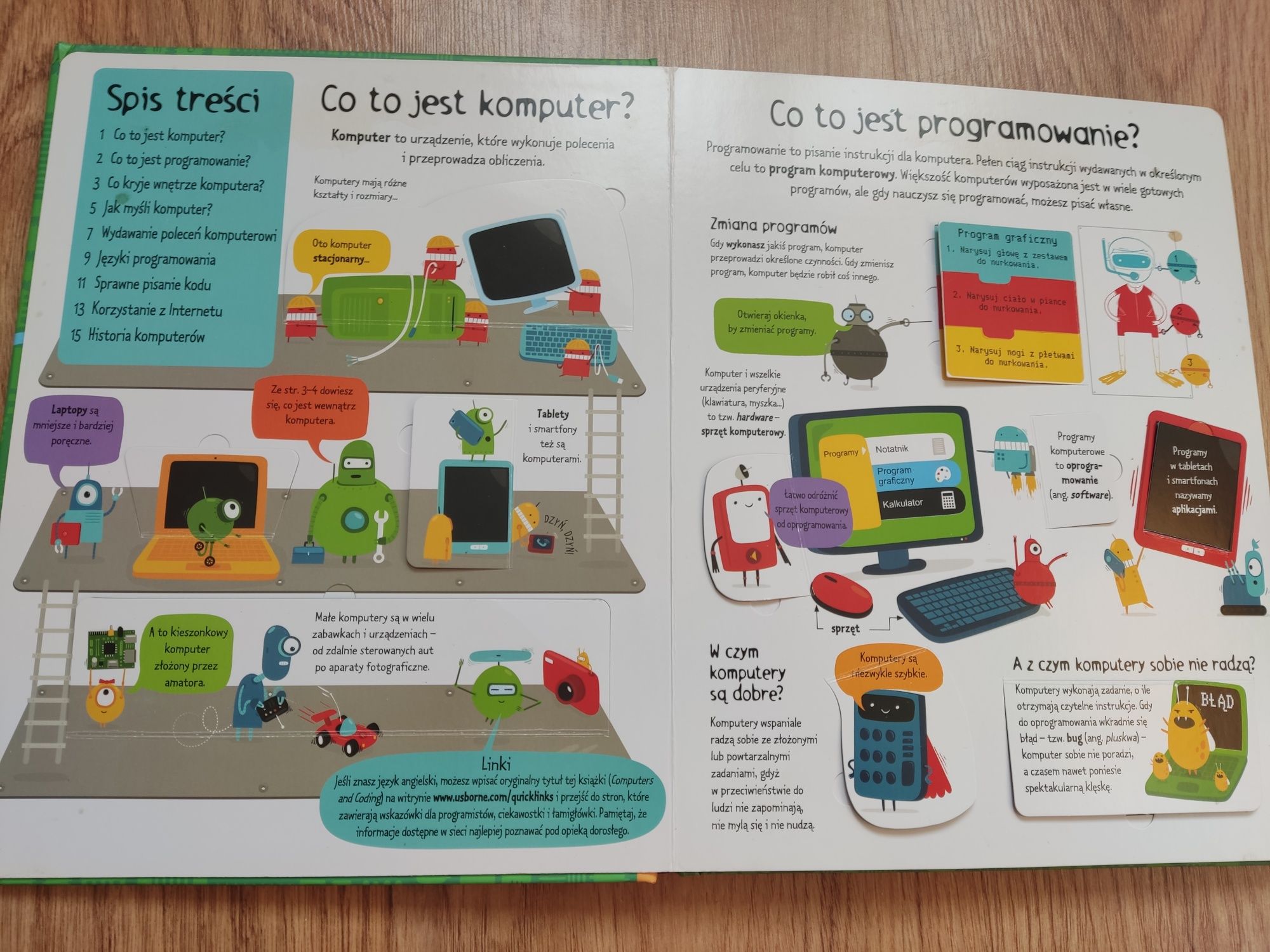 Książka z okienkami dla dzieci Komputery i programowanie Olesiejuk