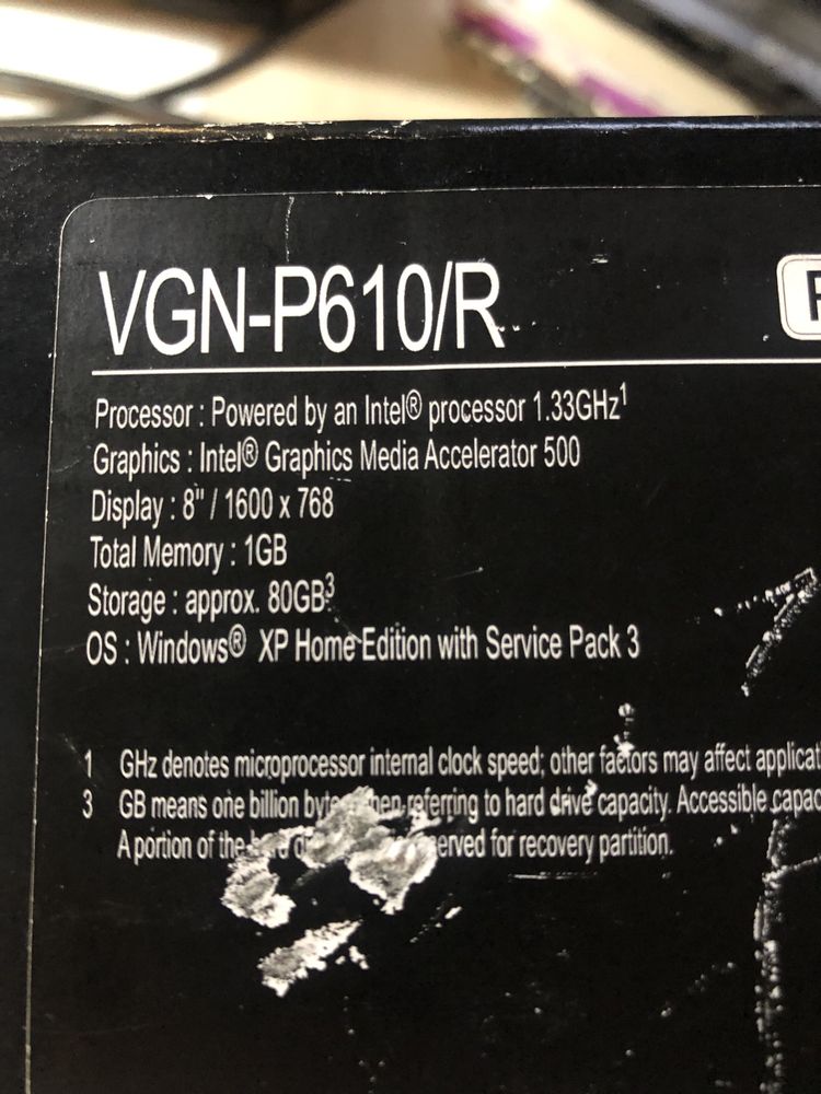 Ультрамобильный ПК Мини нетбук Sony VGN-P610/R