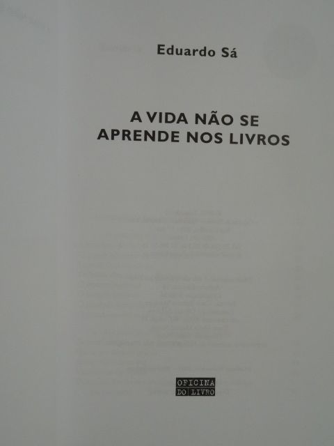 A Vida Não se Aprende nos Livros de Eduardo Sá