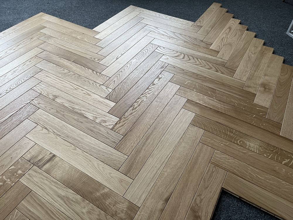 Podłoga Drewniana Jodełka Dąb Natur, 11x70x490mm,Olej UV x2, Od ręki