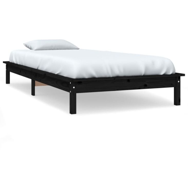 Rama Łóżka 75X190 Cm Lite Drewno Sosnowe Pojedyncza