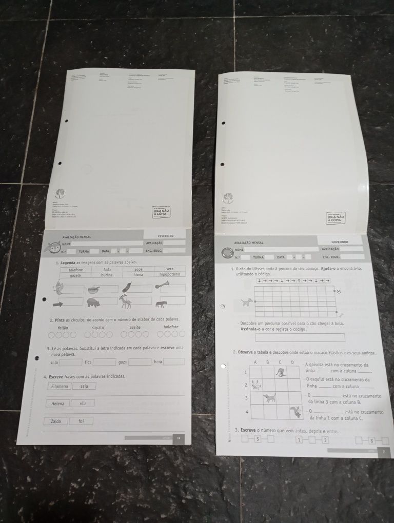 Livros escolares de português/matemática