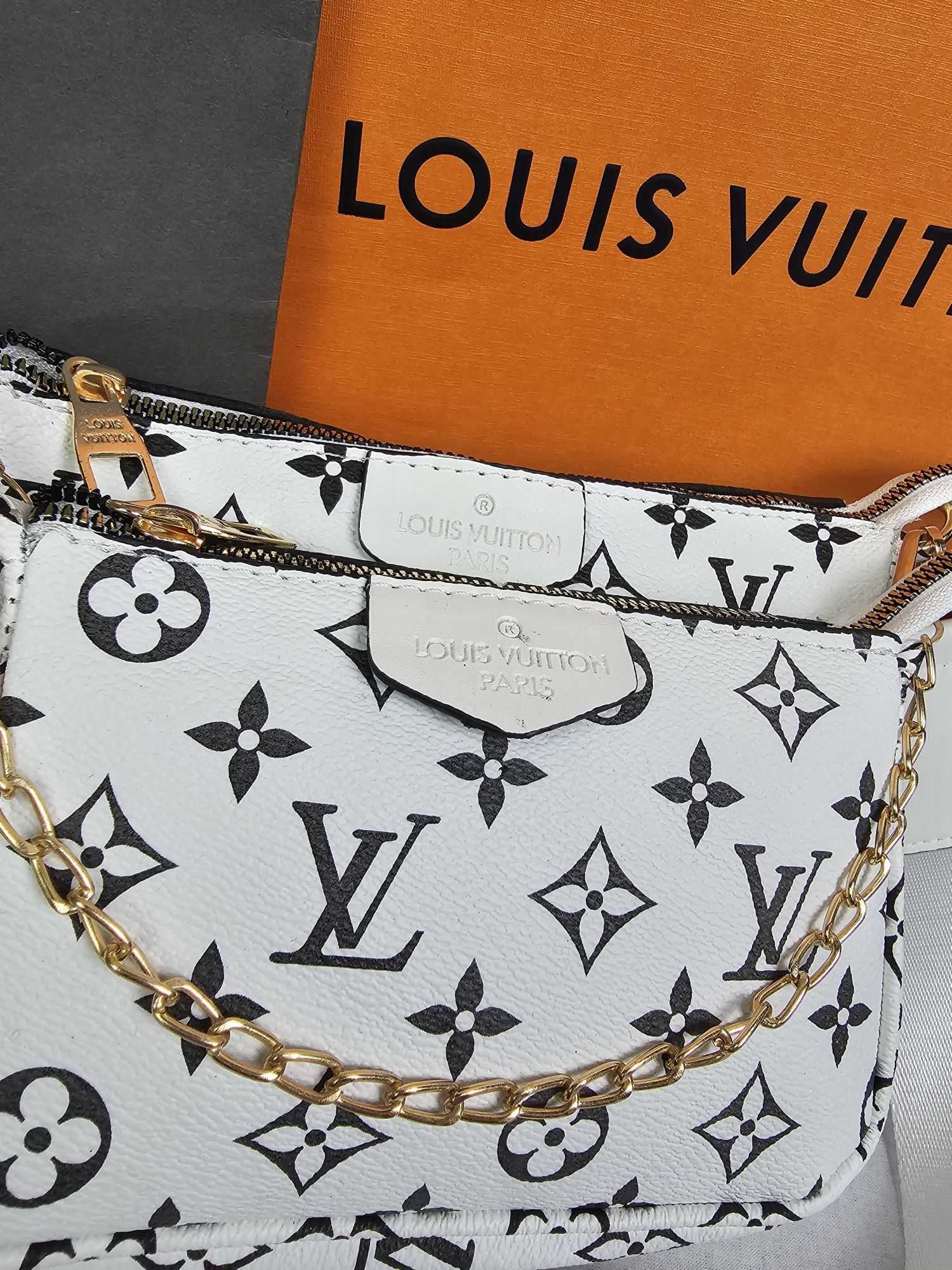 Torebka LV Louis Vuitton 3w1 monogram biala brazowa kratka Hit Premium