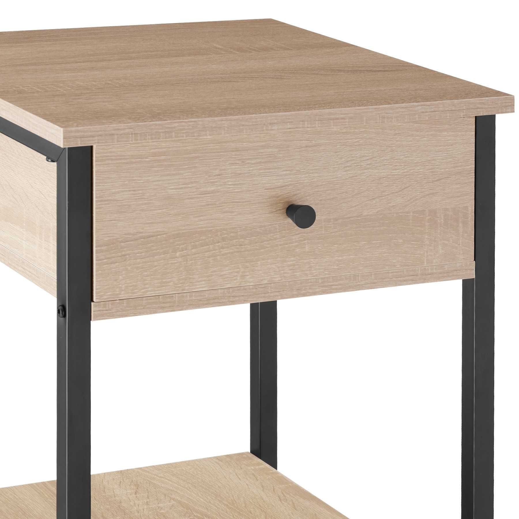 Stolik nocny Bradford industrialny jasny OUTLET