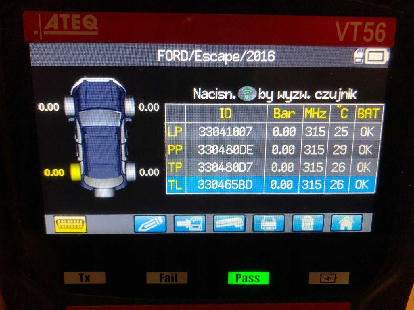 1x czujnik TPMS FORD Focus Escape C-Max USA 315MHz DE8T-1A180-AA