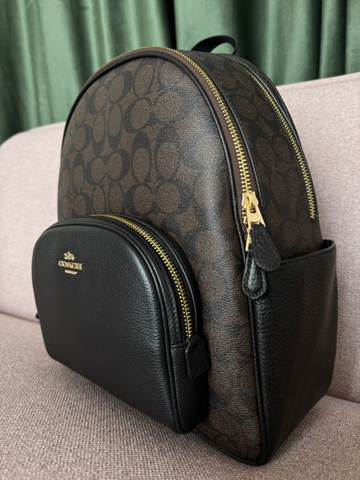 Рюкзак оригінал Coach Court In Signature Canvas, Gold/Brown Black