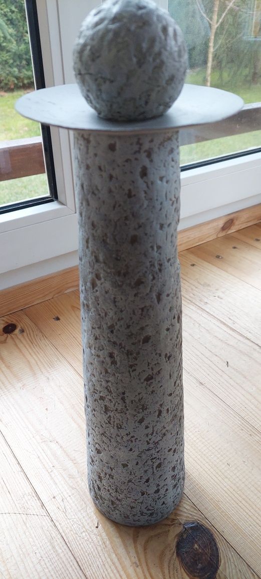 Świecznik ceramiczny ozdobny wysoki 42cm + świeczkanowy