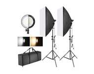 Kit iluminação foto 2 softboxes estúdio 45W LED bicolor 2700k 5500k