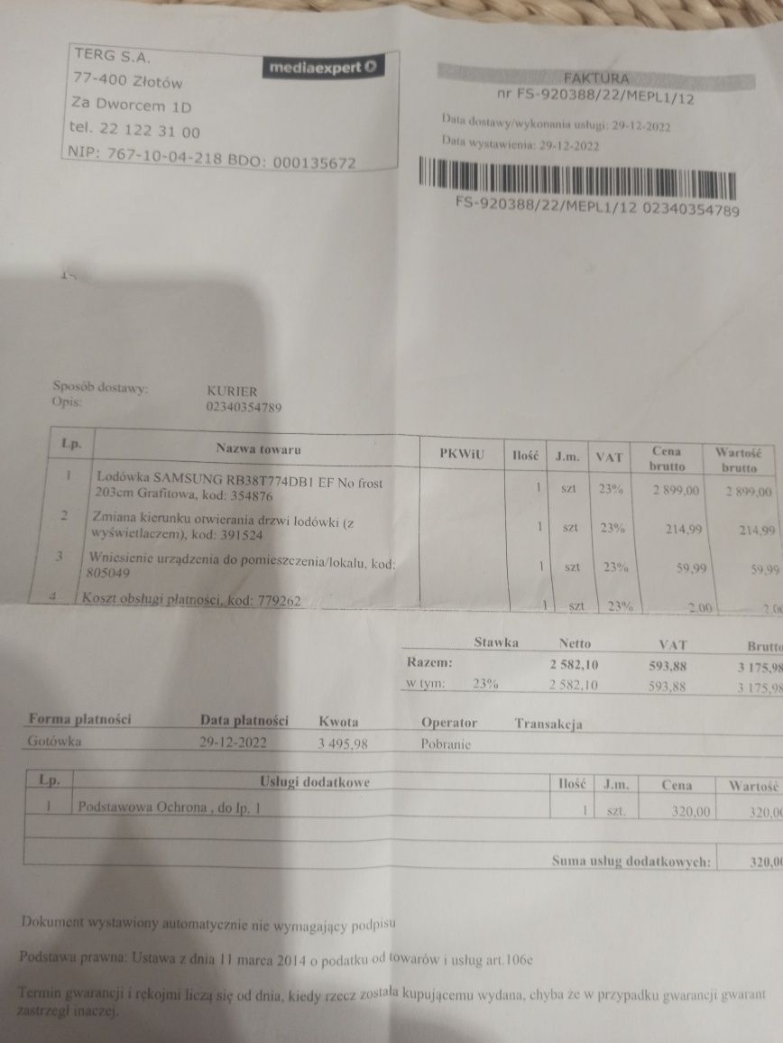 Lodówka Samsung wolnostojąca