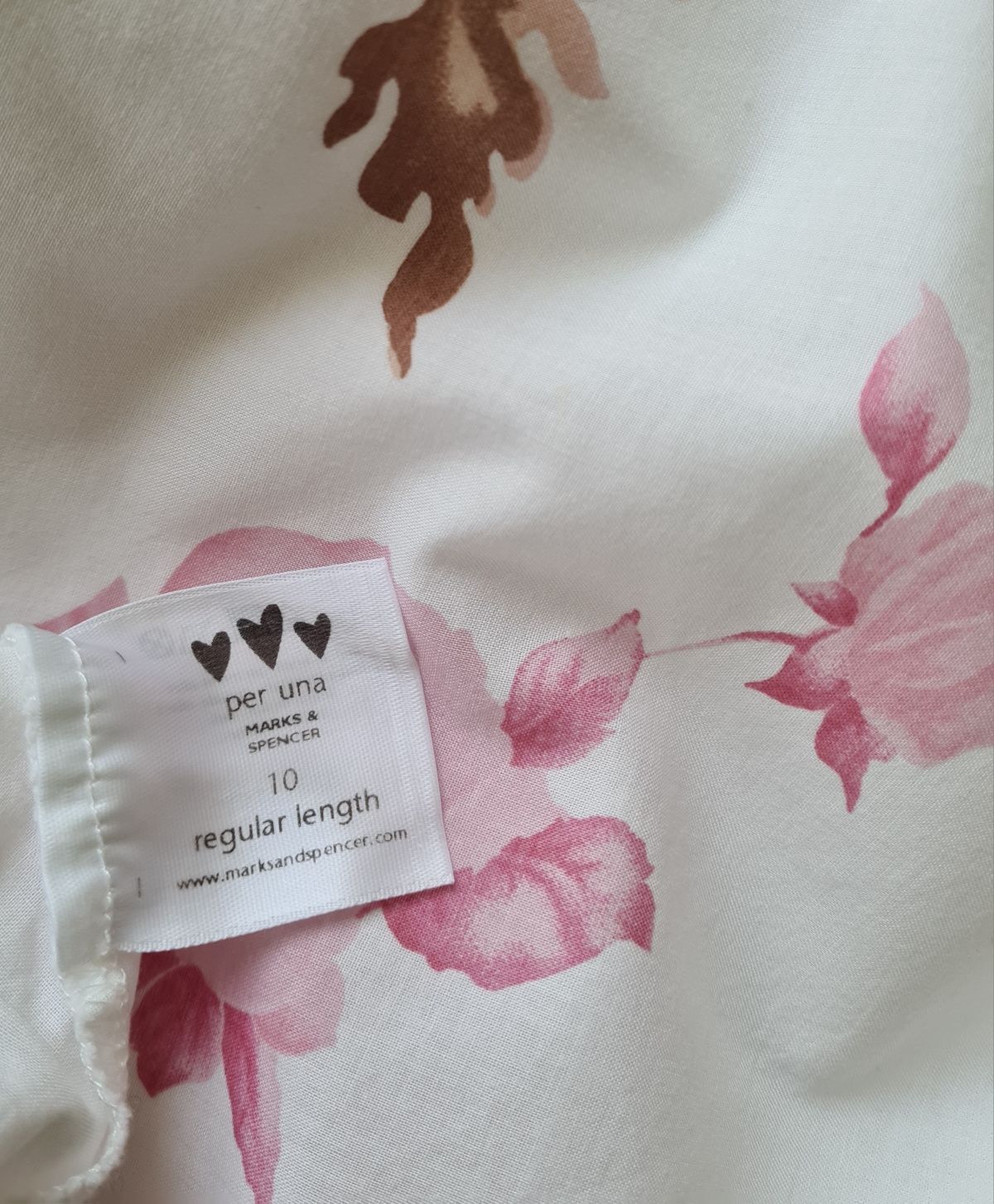 Sukienka midi Per Una 38 kwiaty falbany boho bawełna
