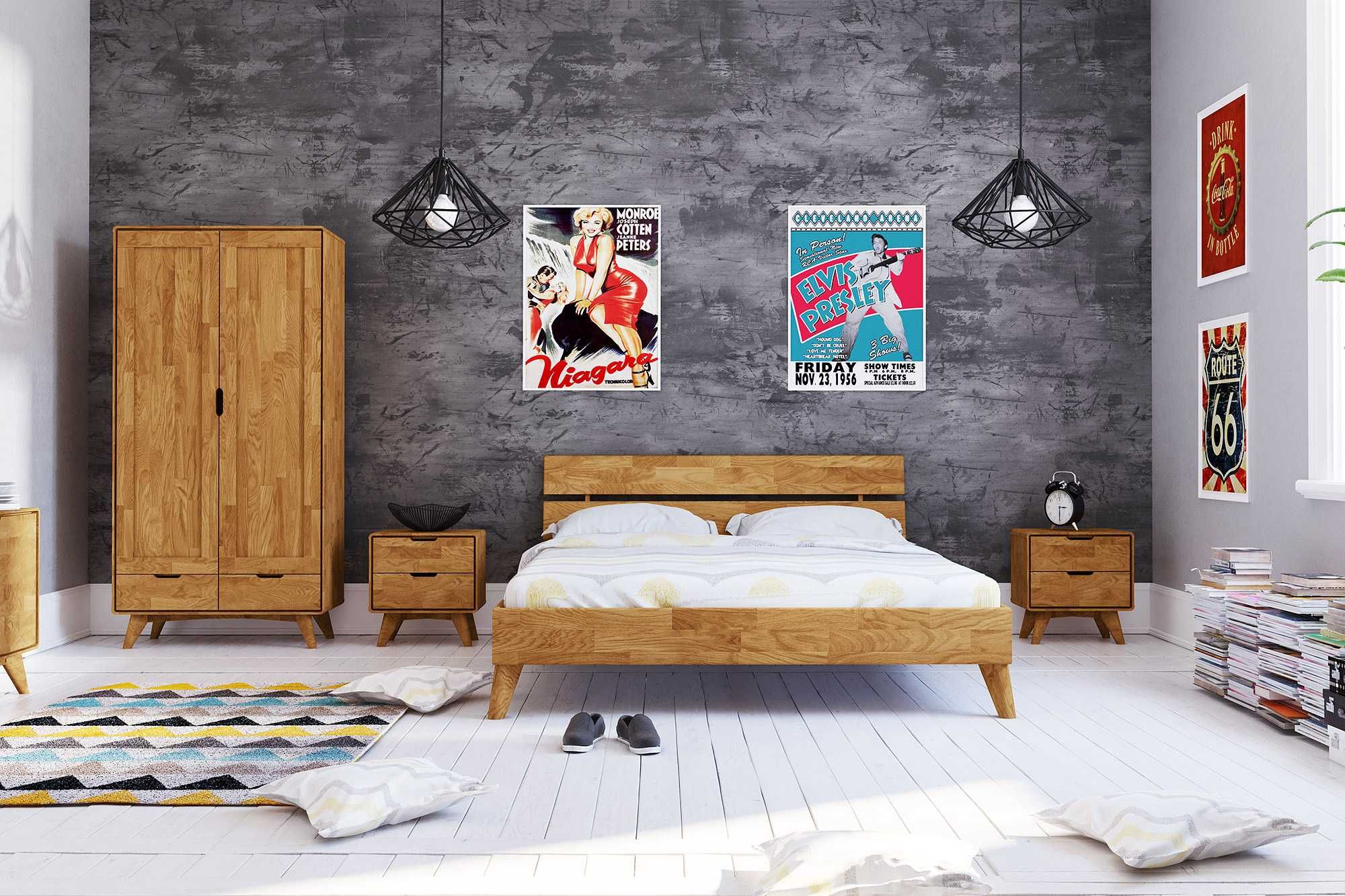 Łóżko z drewna litego marki TheBEDS 100x200 cm.