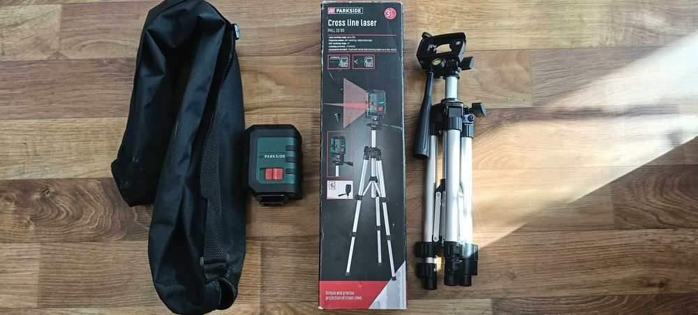 Laser krzyżowy Parkside PKLL 10B3 + statyw