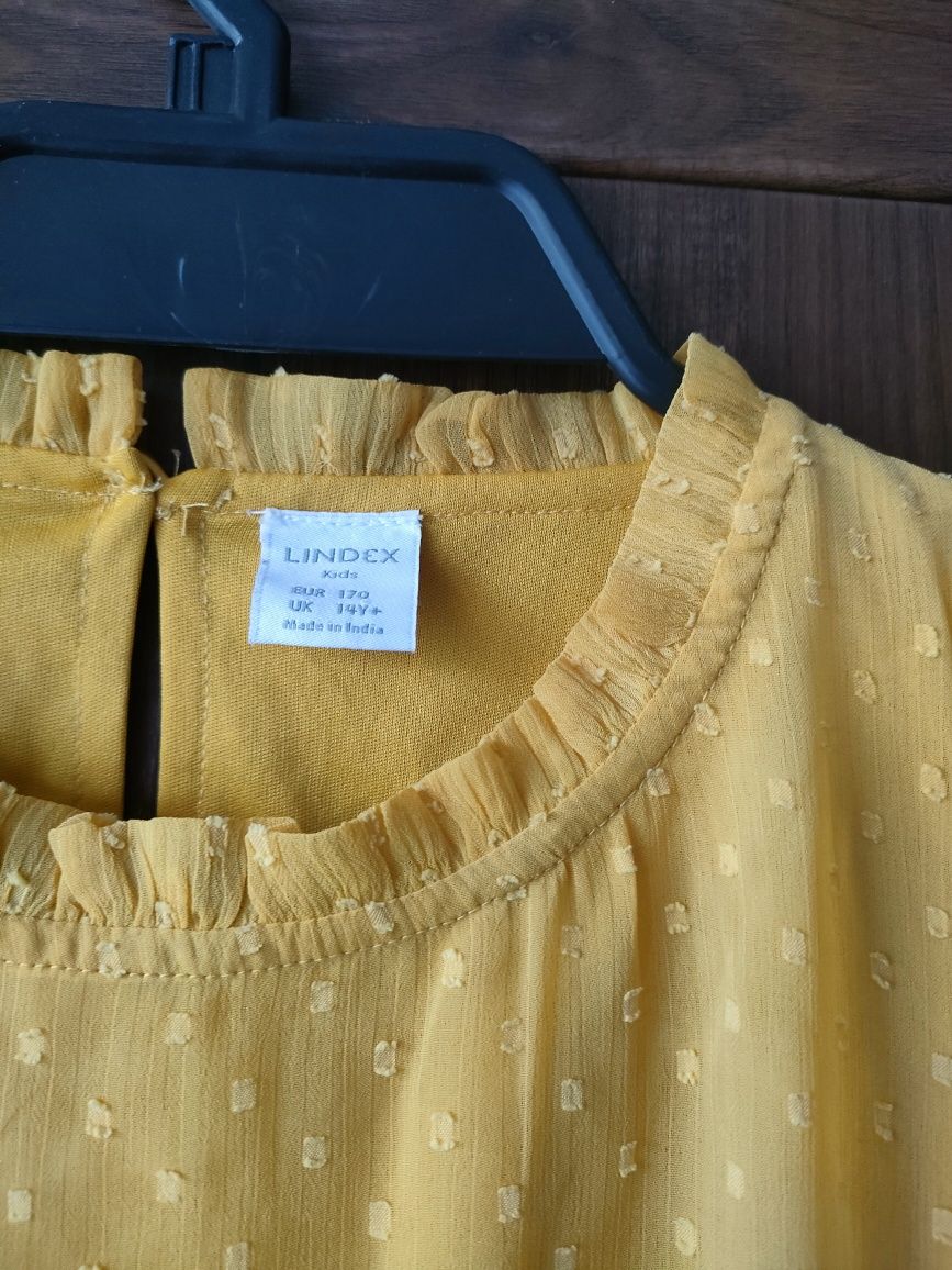 Piękna żółta bluzka z falbankami Lindex