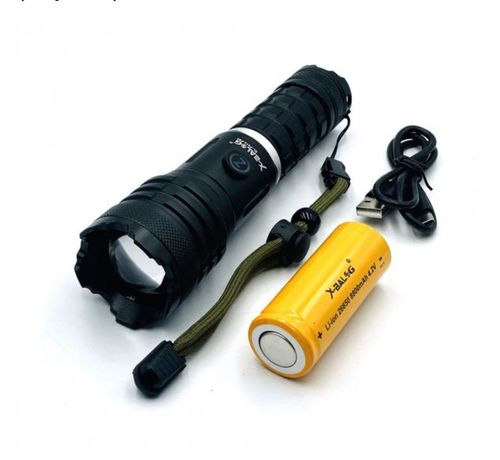 Ліхтарик тактичний акумуляторний ручний X-Balog (чорний)