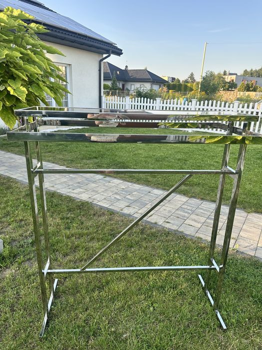 Stojak Glamour na ubrania srebrno czarny