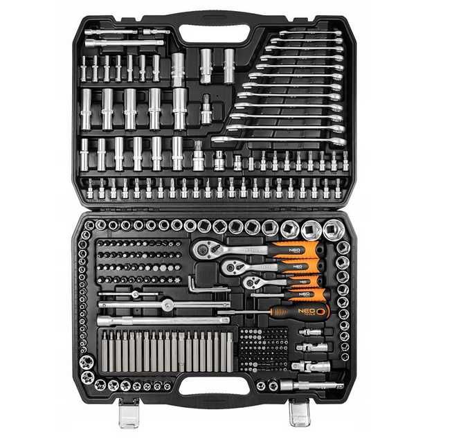 NOWY mega zestaw kluczy narzędzi Neo Tools 10-218 1/2" 3/8" 1/4" 300el